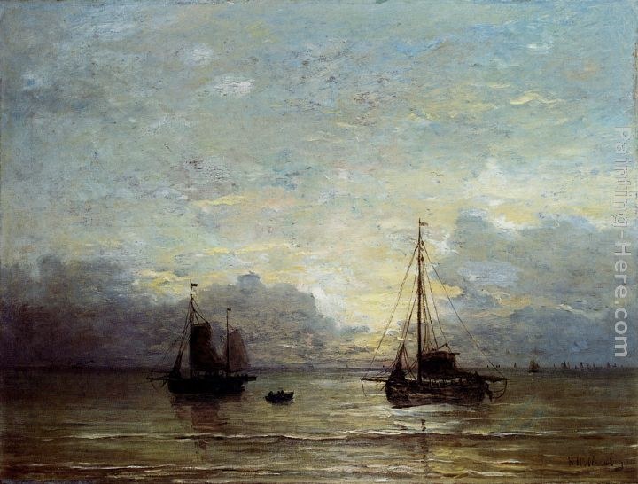 Hendrik Willem Mesdag Fishing Boats Near The Coast